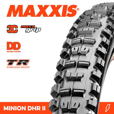 Maxxis Tyre Minion DHR II 27.5 X 2.40 WT 3C Grip Dd TR Fold 120X2TPI
